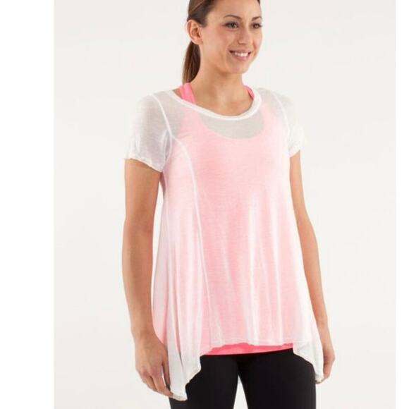 lululemon athletica Tops - Lululemon Full Expression Short Sleeve Tee size 4 in white